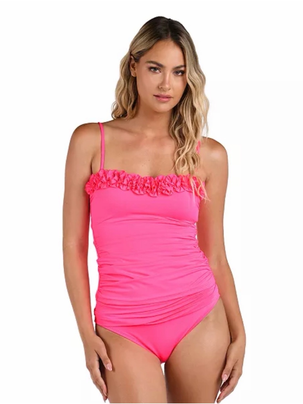 La Blanca Women's Island Goddess Bandeau Tankini Top NWT